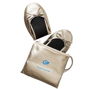 Cinderollies Gold Foldable Ballet Flats Size 10/11